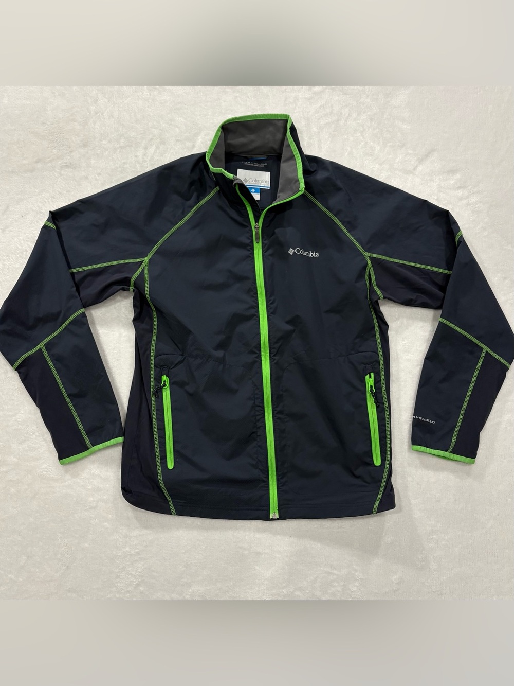 Columbia Omni-Shield Blue & Green Full Zip Windbreaker Jacket Men’s Size L